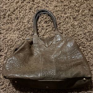 YSL Grey Green Brown Leather Handbag